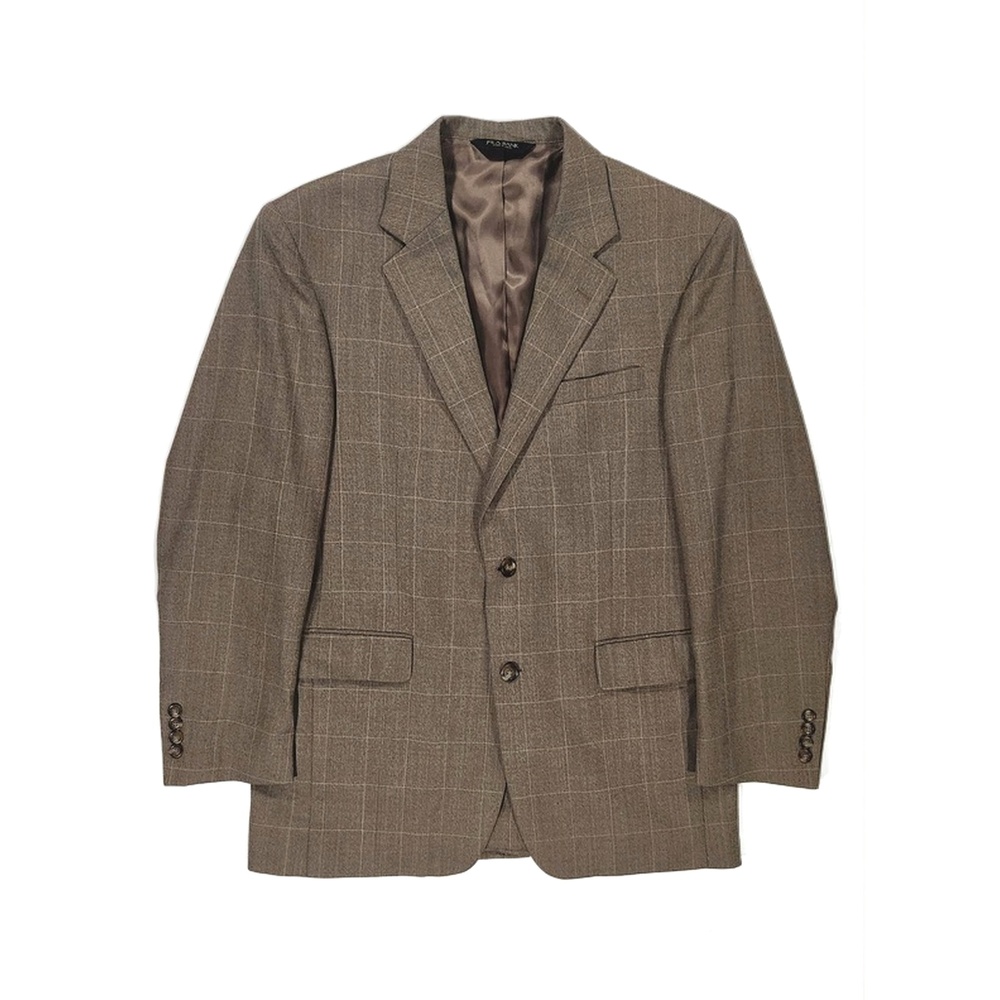 Jos. A. Bank Wool Sport Coat 40R Windowpane Plaid Blazer Business Formal Preppy